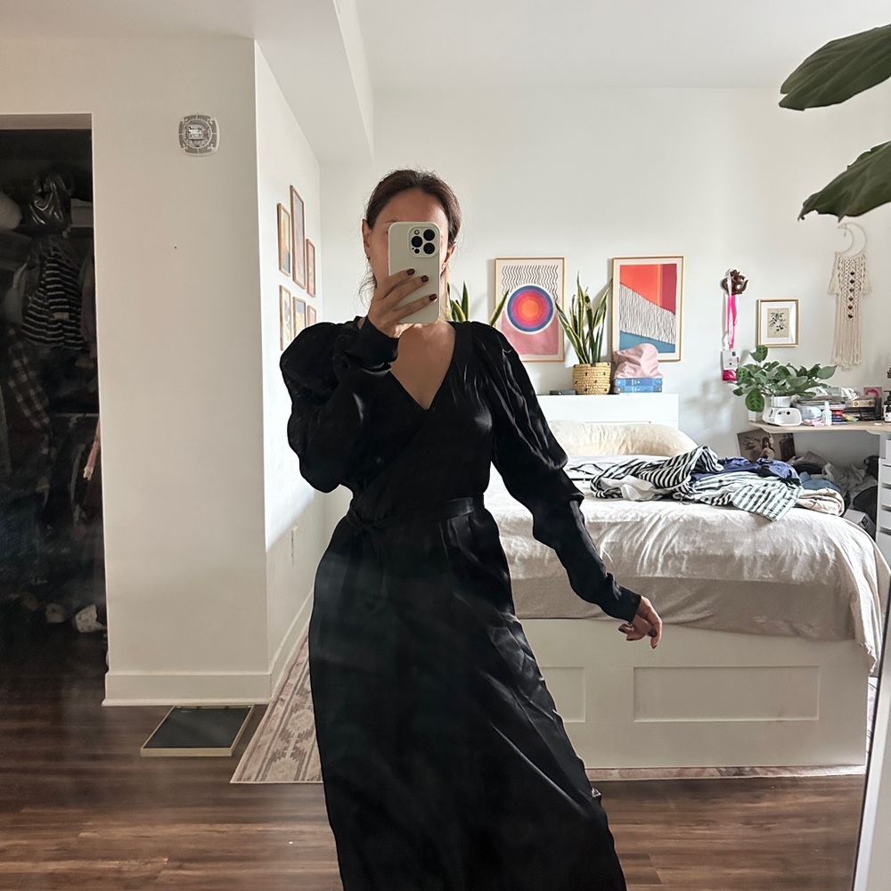 ROTATE BIRGER CHRISTENSEN Black puffy sleeve size 6